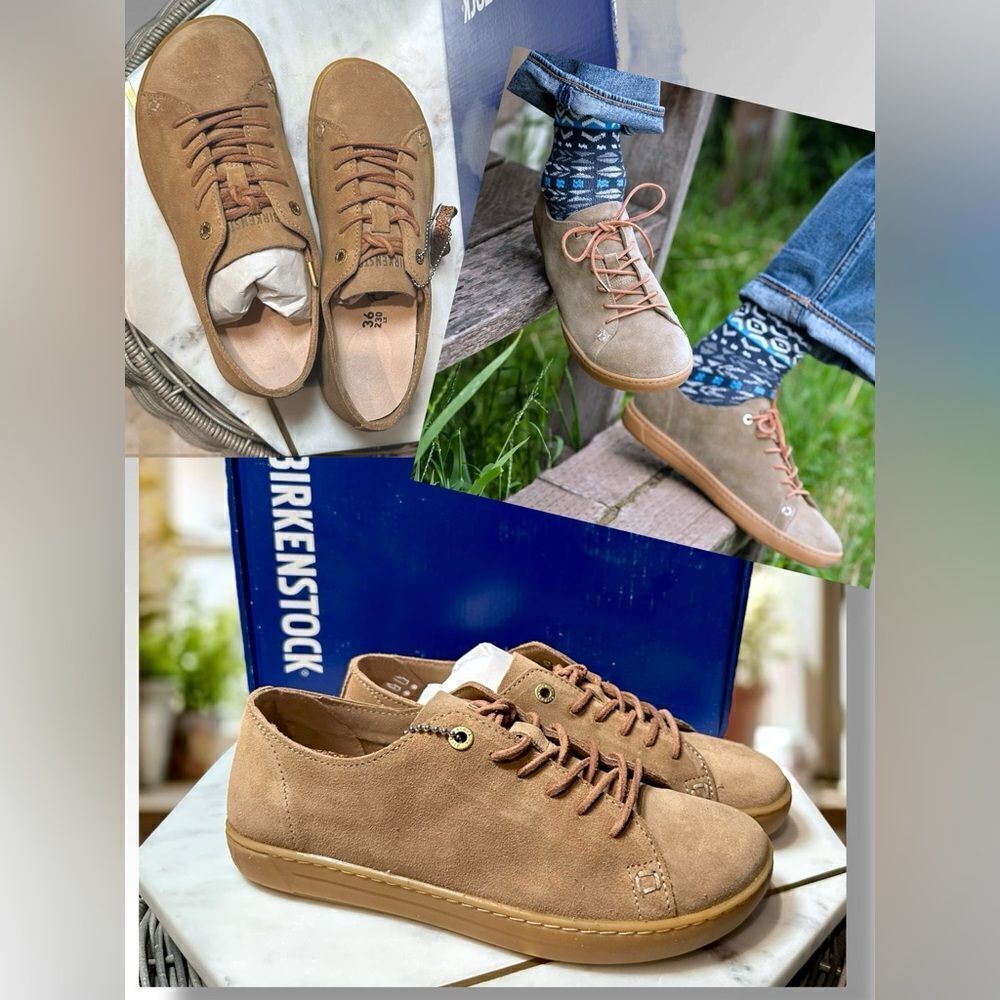 BIRKENSTOCK Arran Leather Lace Up Sneaker Shoes Sand Size 36